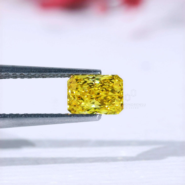 IGI certified radiant cut loose yellow diamond.