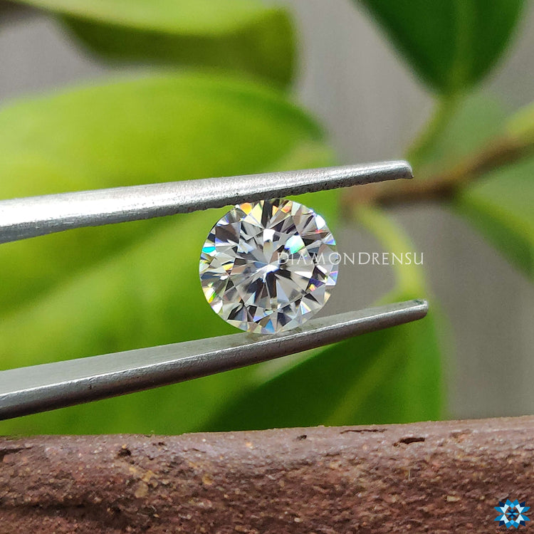 Moissanite round cut offered by diamondrensu moissanite for custom engagement designs.