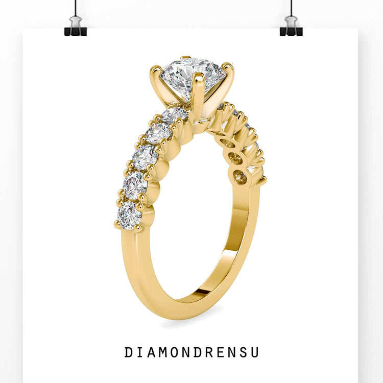 Exquisite pave setting ring featuring an IGI certified lab grown diamond.