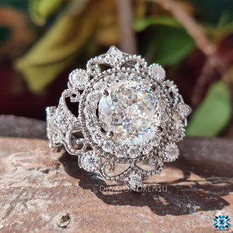 portuguese cut moissanite ring - diamondrensu