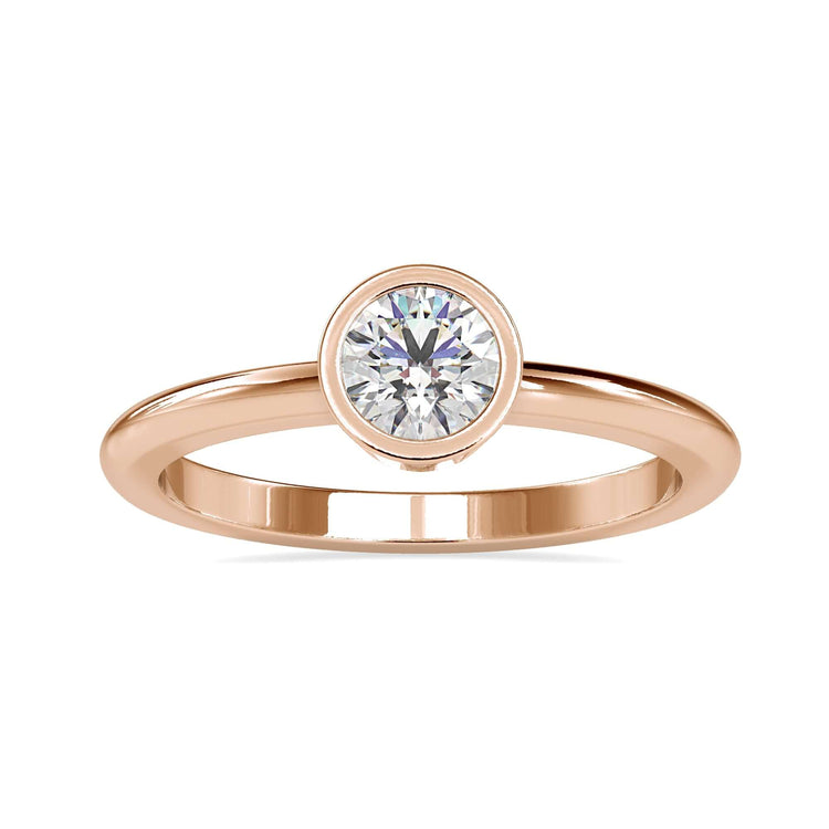 Beautiful round brilliant cut diamond in a bezel setting for extra shine.