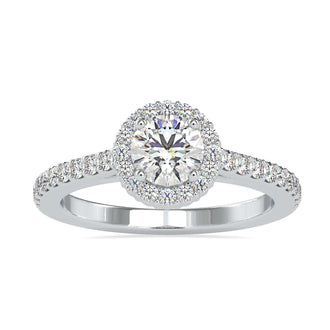 halo engagement ring designed for modern elegance and charm.