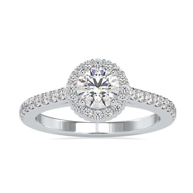 halo engagement ring designed for modern elegance and charm.