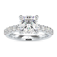 Oval cut diamond engagement ring in halo setting with lab-grown diamond