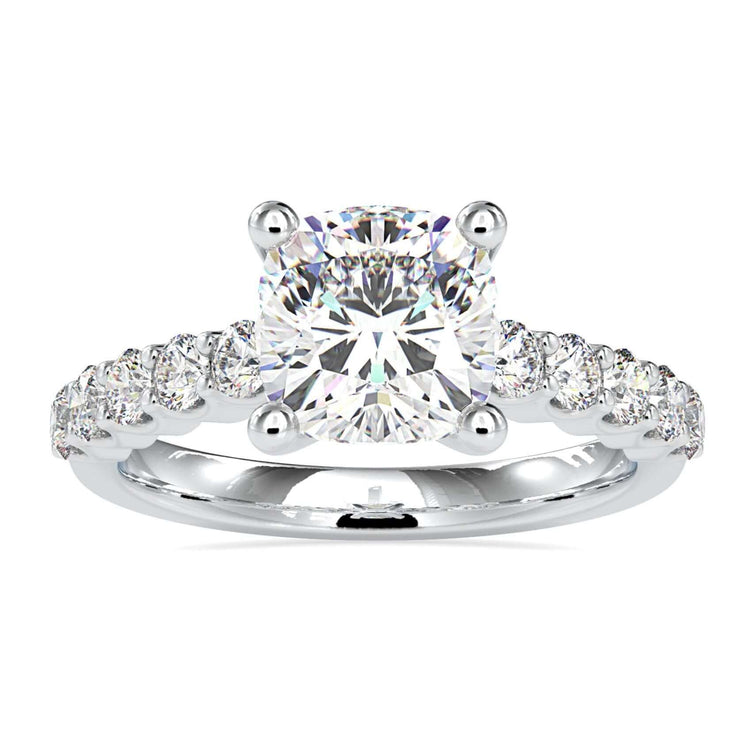 Oval cut diamond engagement ring in halo setting with lab-grown diamond