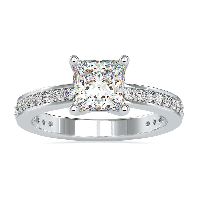 2 ct princess cut diamond ring with dazzling channel setting