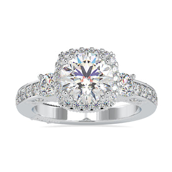 Round diamond engagement ring with a stunning vintage design.