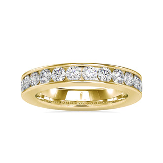Half eternity wedding band with lab grown diamonds in rose gold