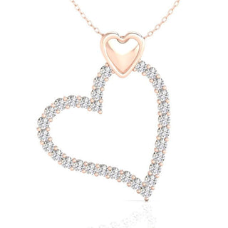Heart shaped diamond pendant crafted in gold, featuring a meaningful heart shape pendant design.