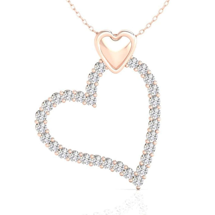 Heart shaped diamond pendant crafted in gold, featuring a meaningful heart shape pendant design.