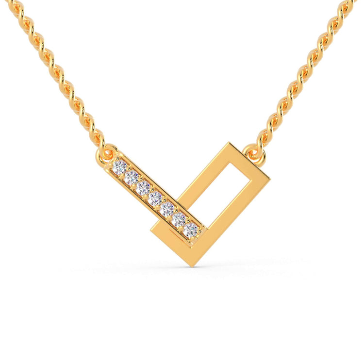 The minimalist pendant offers clean lines and timeless beauty.