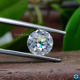 Round OEC Cut moissanite shown in 2 carat size.