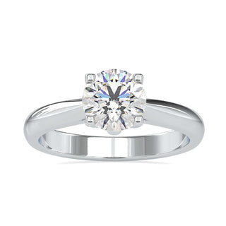 Round solitaire engagement ring with timeless elegance and sparkling brilliance.