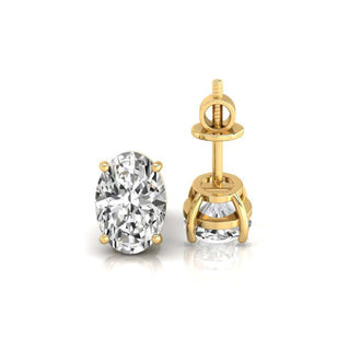Beautiful oval stud earrings made with IGI certified Lab Grown Diamond for quality assurance.