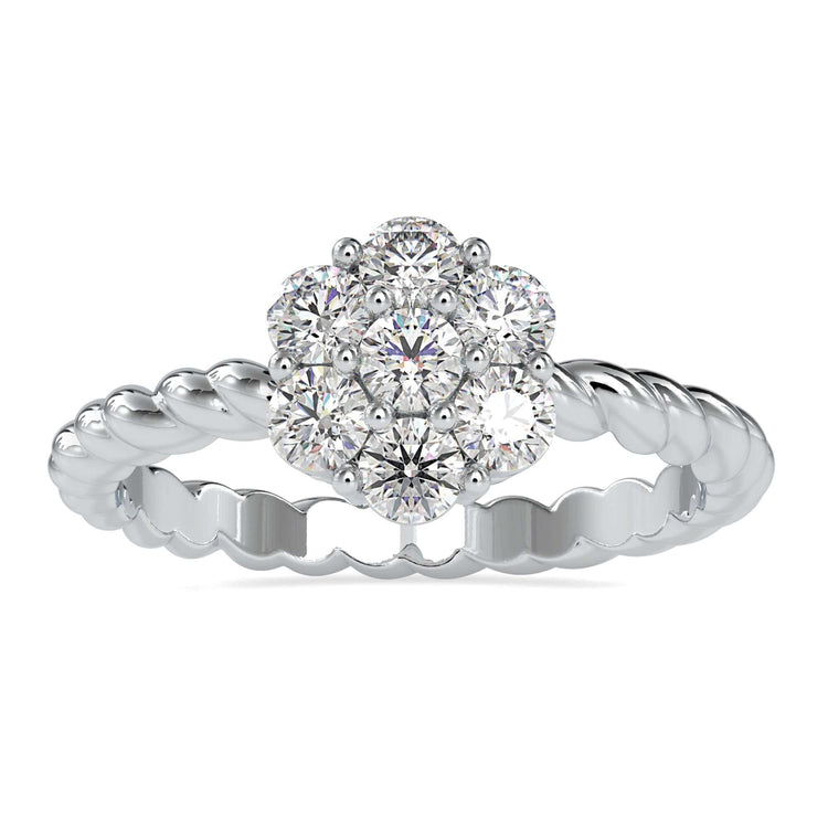 Prong setting ring with a lab grown diamond, modern and elegant