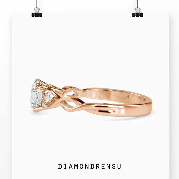 Round cut diamond engagement ring perfect for a timeless proposal.