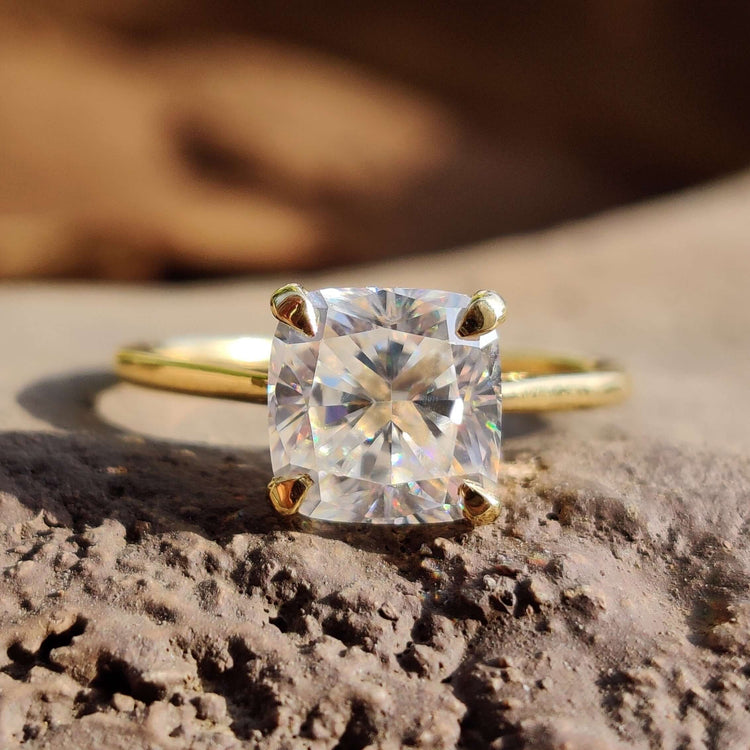 A stunning cathedral setting engagement ring showcasing intricate craftsmanship.