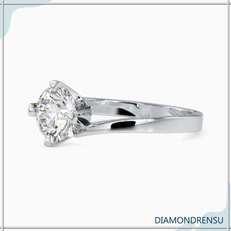 Diamond ring solitaire offering classic elegance and style.