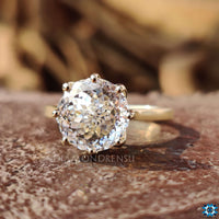 Handmade Portuguese Cut Moissanite Ring for unique style.