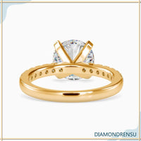 Engagement ring pave setting showcasing a timeless and luxurious design.