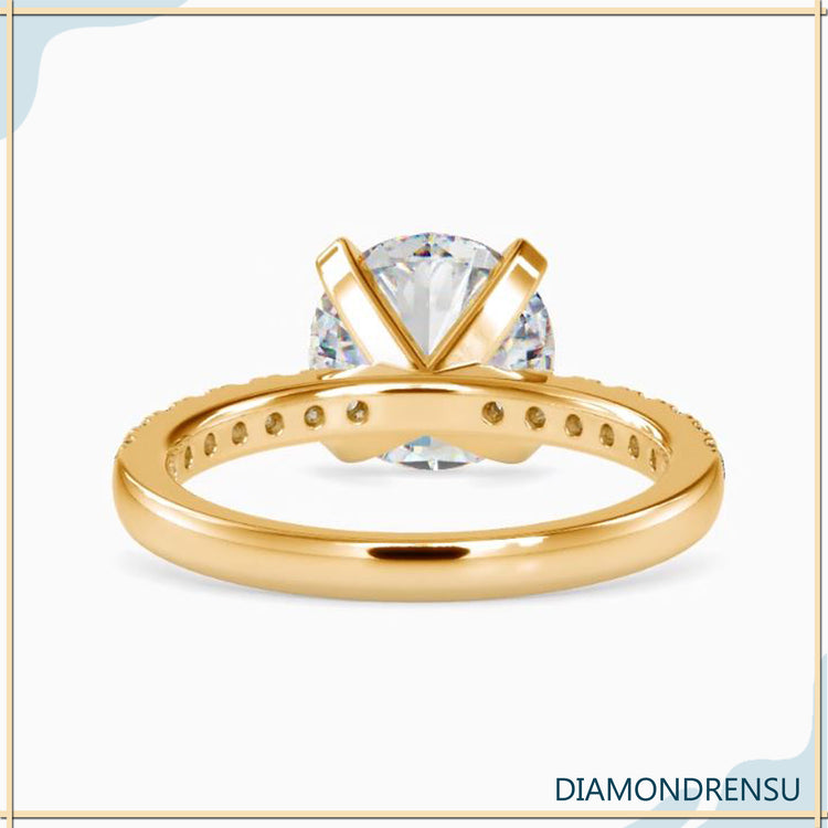 Engagement ring pave setting showcasing a timeless and luxurious design.