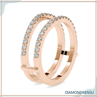Diamondrensu band in half eternity style, IGI certified for quality