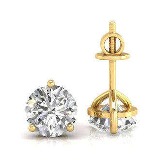 Martini setting earrings featuring round diamonds, IGI certified for quality assurance.