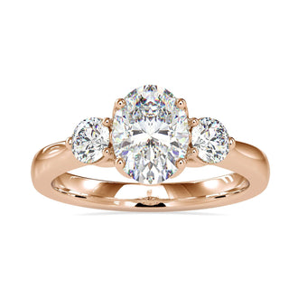 4 prong engagement ring with an oval cut diamond for secure and timeless beauty.