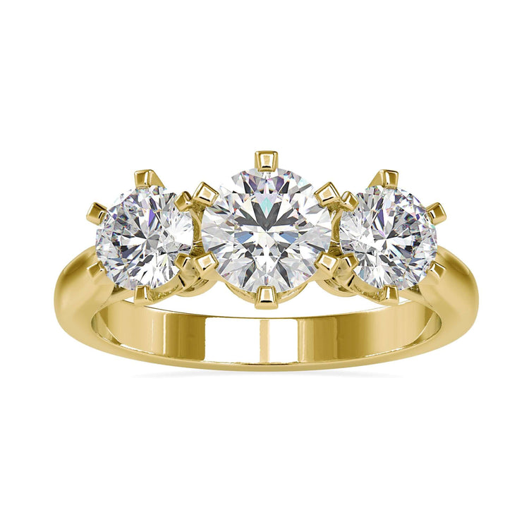 Cathedral setting engagement ring featuring a round cut diamond, handmade by DiamondRensu