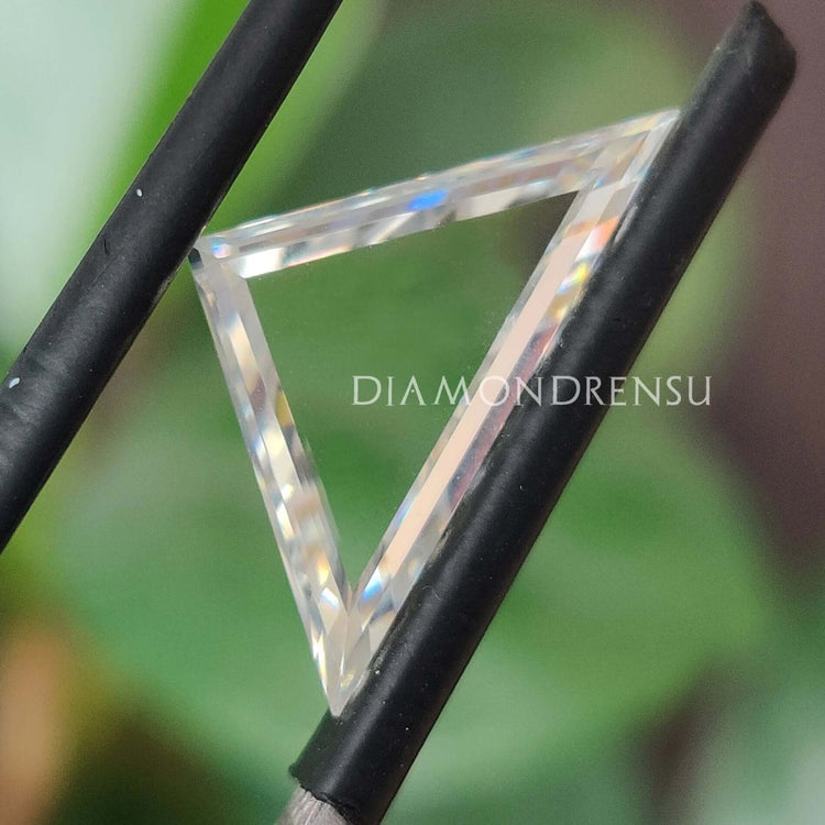 Triangle Cut Moissanite used in custom jewelry design.