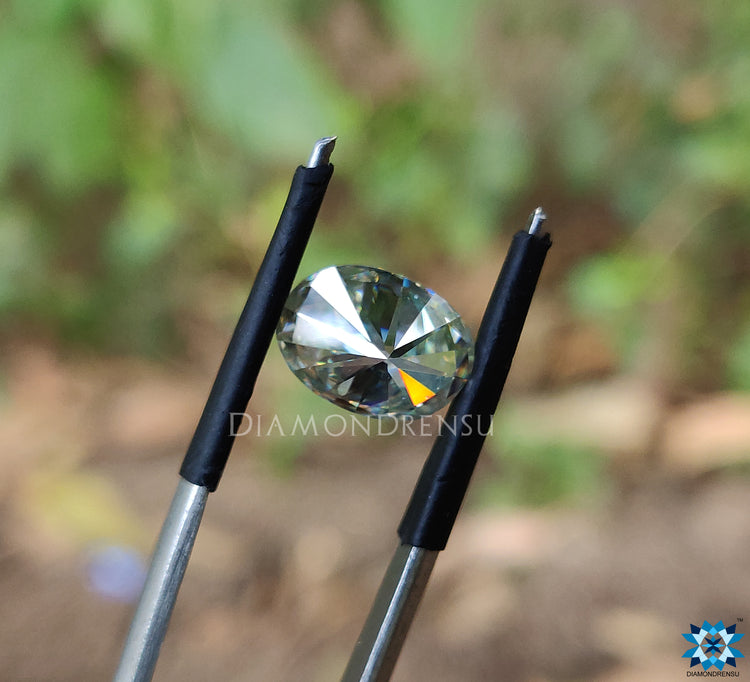 Oval cut Moissanite used in engagement ring settings.