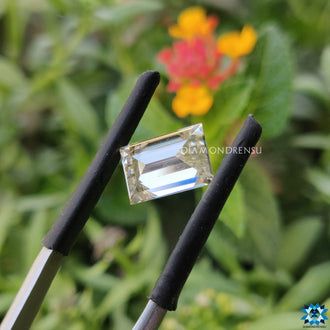 1.69 carat moissanite featured as baguette cut and moissanite loose stone.