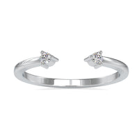 Open wedding band in yellow gold with a round diamond setting.