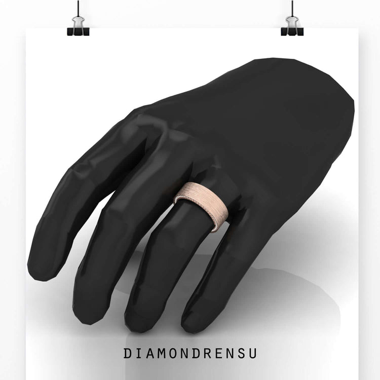 Round diamond band for men with elegant shine.