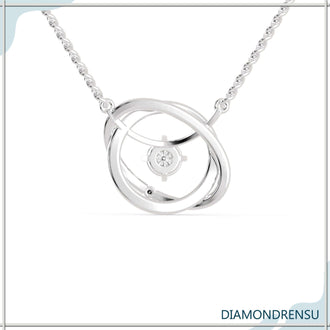 Diamondrensu pendant with a Lab Grown Diamond and round diamond styling.