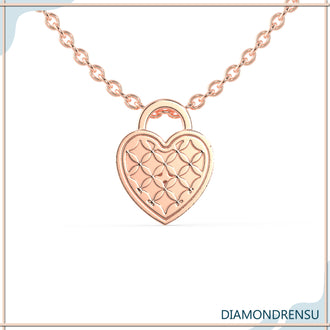 The heart lock pendant adds a romantic, meaningful touch.