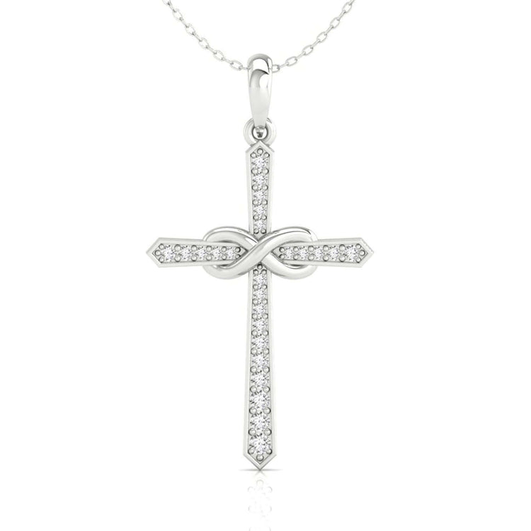 The cross chain offers a stylish and classic design.