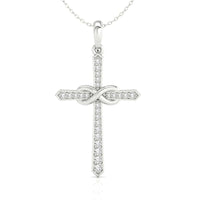 The cross chain offers a stylish and classic design.