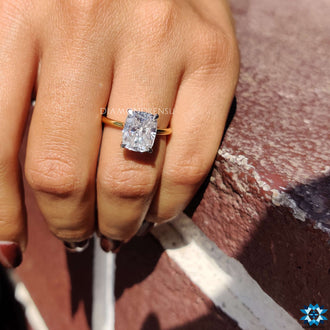 Cushion cut solitaire ring handcrafted for special moments.