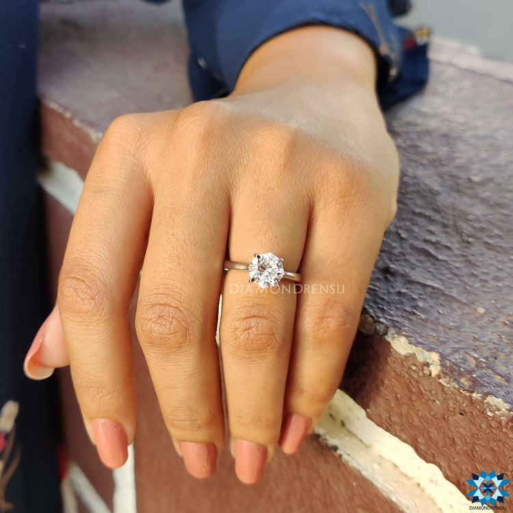 Round solitaire engagement ring crafted for elegance and brilliance.