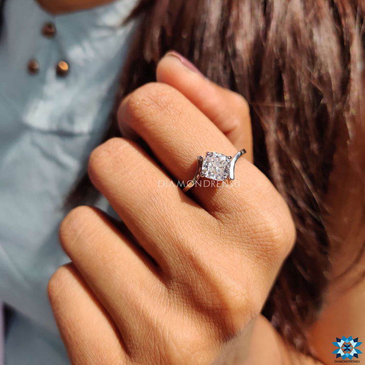 A unique bypass ring featuring a modern design, ideal for couples seeking something distinctive.