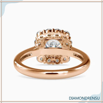 Halo diamond ring offering timeless elegance and sparkle.