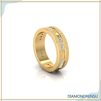 Satin finish band for men with a smooth, matte look.