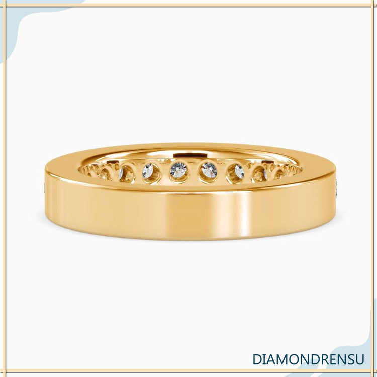 Channel set wedding band with lab grown diamonds, Diamondrensu