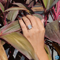 Handmade elongated cushion moissanite ring for special moments.