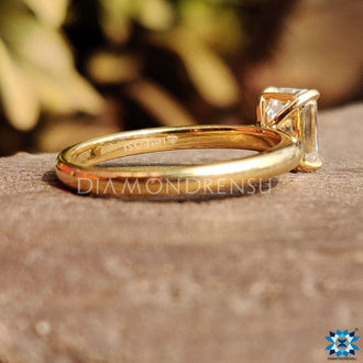 Emerald cut solitaire ring made for effortless sophistication.