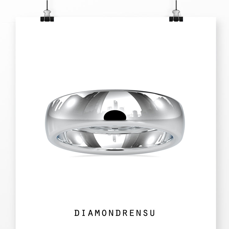 Platinum and gold wedding band featuring a comfort band design for everyday wear.