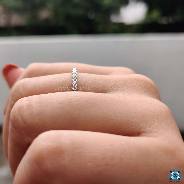 Moissanite eternity band crafted for everlasting love.