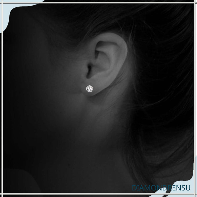 Sparkling martini setting earrings featuring 1 carat round diamond earrings for added brilliance.