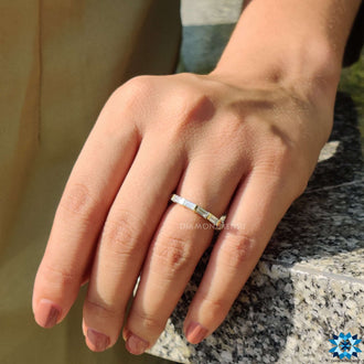 Moissanite eternity band crafted for everlasting beauty.